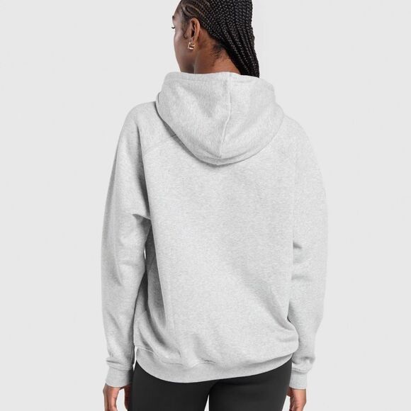 GYMSHARK TRAINING OVERSIZED FLEECE HOODIE Oversized Fit Grey Small Nwt - Picture 2 of 6